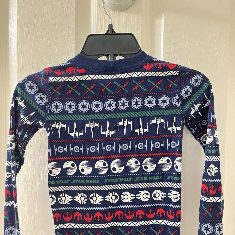 Hanna Andersson Star Wars Holiday Fair Isle 2-Pc Long John Pajamas Size 110 US 5